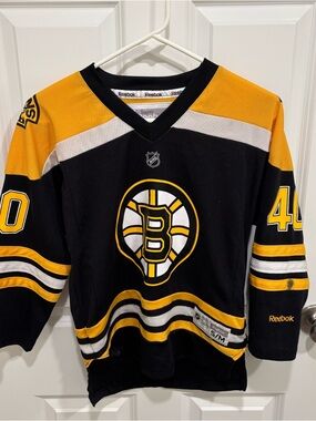 Reebok NHL Boston Bruins #40 Tuuka Rask Hockey Jersey Youth Boys Size Small